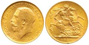 South Africa, George V, Gold Sovereign, 8g, 1928, ’SA’ mint mark on rev. Extremely Fine, S
