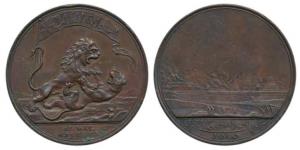 East India Company Medal For Seringapatam, Bronze Medal, 48mm, 1799, Soho Mint, obv. the B