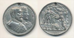 Edward VII, Silver, Coronation Medal, 1902, conjoined busts of the Monarch (in military un
