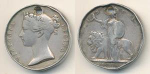 1857-58 Mutiny Medal, Silver, awarded but part of the name obliterated (Medal Yr Bk 121). 