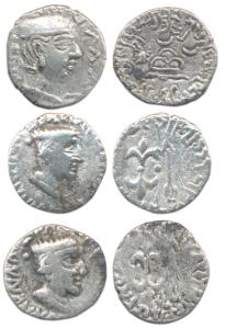 Western Kshatrapas, Nahapana (c. AD 119-124), Silver Drachma (3), bust of the king to righ