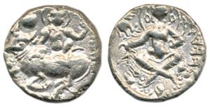 Sasanka, King of Gauda (c.600-630 AD), Base Gold Dinar, 8.81g, Abhishekha type, Siva seate