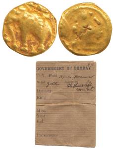 Western Gangas, Gold Gajapati Pagoda, 3.84g, an ornate elephant standing to left (instead 