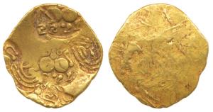 Chalukyas of Kalyana, Jayasimha II Jagadekamalla (1015-1043 AD), Gold Pagoda, 3.75 g, Punc