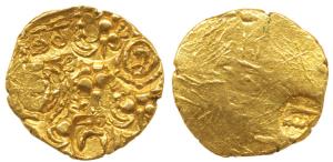 Chalukyas of Kalyana, Jayasimha II Jagadekamalla, Gold Pagoda, Punch-marked type, nine pun