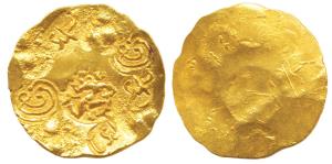 Feudatories of Chalukyas of Kalyani, Gold Pagoda, 3.73g, Punch-marked type, obv. garuda ru