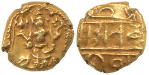 Vijayanagar, Venkitapati Raya III, Gold ½ Pagoda, 1.72g, Tirupati Balaji / Venkateshwara o