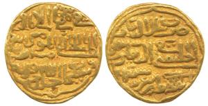 Muhammad bin Tughlaq III, Gold Tanka, 11.08 g, Dehli Mint, in the name of Abbasid Caliphs 