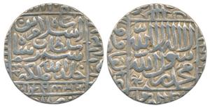Islam Shah Suri, Silver Tanka, 11.40g, Kalpi Mint, AH 952, legend within square area on ob