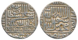 Islam Shah Suri, Silver Tanka, 11.40g, Shergarh urf Bakkar Mint, AH 954, the mint name wri