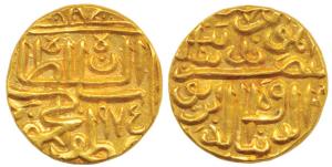 Shams Al-Din Muzaffar III (AH 968-980, 1560-1573), Gold Tanka, 11.88g, AH 974, date in the