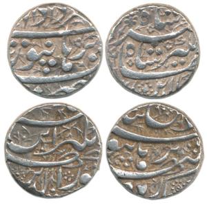 Jahangir, Silver Rupee (2), Burhanpur Mint, Month Amardad and Di. About Extremely Fine. (2