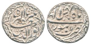 Jahangir, Silver Rupee, 11.37g, Lahore Mint, Month Bahaman, RY 8, ornamental border (KM 14