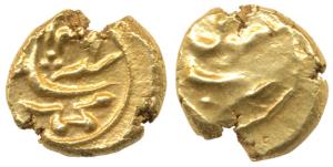 Muhammad Shah, Gold ½ Pagoda, 1.68g, Guty Mint, name of the ruler and date AH 1146 on obv.