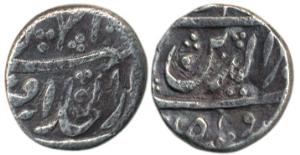 Athni Mint (pseudo mint name Dar ul Khilafat Shahjahanabad), Silver ¼ Rupee, 2.69g, in the