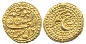 Tipu Sultan, Gold Pagoda, 3.36g, Nagar Mint, AM 1215/5, complete mint name, RY and Persian