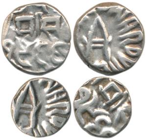 Ram Singh, Silver ½ and ¼ Rupee, with the name of Edward VII, VS 1966 and 196X. Very Fine,