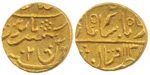 Daulat Rao (AH 1209-1243, 1795-1827 AD), Gold Mohur, 10.76g, Lashkar Mint, in the name of 
