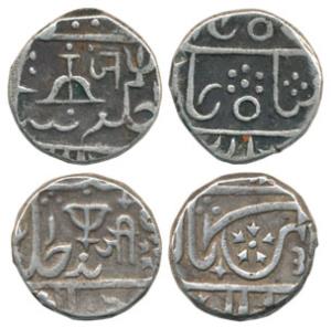 Jankoji Rao (AH 1243-1259; 1827-1843 AD), in the name of Shah Alam II, bow and arrow point