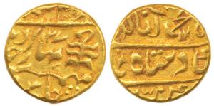 Ram Singh, Gold Mohur, 10.6g, Sawai Jaipur Mint, with the name of Queen Victoria, AH 125X/