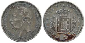 Luiz I (Ludwik), Silver ½ Rupee, 1881. Very Fine+.