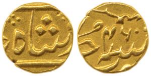 Gold 1/3 Mohur or Panchia, struck at the Ahmedabad Mint, (circa 1800-15 AD), Yr 46, Privy 