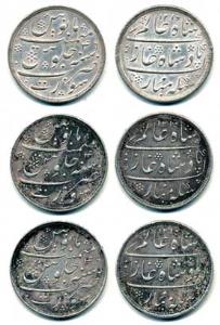 Surat Mint, Silver Rupee (3), in the name of Shah Alam II, AH 1215/46, Plain edge, (KM 221