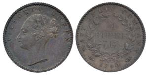 Victoria Queen, Silver ¼ Rupee, 1840, Calcutta Mint, continuous legend, Indian Head, 34 Be
