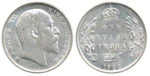 Edward VII, Silver Rupee, 1903, Bombay Mint, ’B’ incused, no dot. Very Fine+, Scarce.