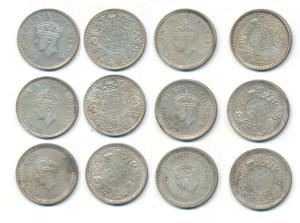 George VI, Silver Rupee (6), 1940, 1941, 1942, 1943, 1944 and 1945. Very Fine+ to Extremel