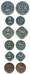 Proof, Copper Pice to Cupro- Nickel Rupee, 1950, except ½ Rupee, Bombay Mint. Proof, with 