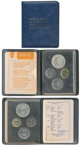 1969 Uncirculated Set, Gandhiji Birth Centennial, set of 4, 20 Paise to Rupees 10. In near