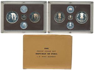 1981 Proof Set, World Food Day, set of 4, 10 Paisa to Rupees 100. In immaculate condition,