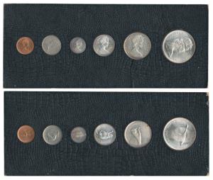 Canada, Uncirculated set of 6, 1967, Elizabeth on obv., $1, 50, 25 and 10 Cents; all Silve