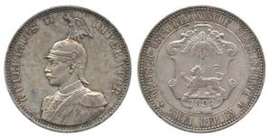 German East Africa, Wilhelm II, Silver 2 Rupien or double Rupee, 1898. Very Fine+.