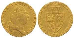 Great Britain, George III, Gold ½ Sovereign, 4g, 1797, Shield on rev. Very Fine+, Rare.