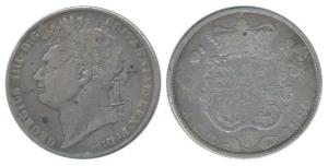 Great Britain, George IV, ½ Crown, laureate head to left 1820, (KM 676). Fine+, Rare.