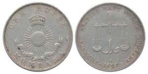 Mombasa, Silver Rupee, 11.5g, 1888 H (KM 5). Very Fine+, Scarce.