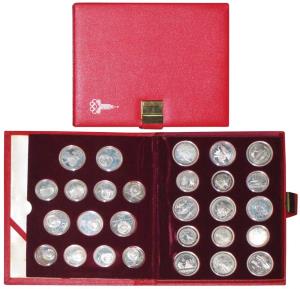 Russia, Silver 5 Roubles (14) and 10 Roubles (14), Proof Set of 28 pieces, 22nd Olympic ga