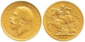 South Africa, George V, Gold Sovereign, 8g, 1928, ’SA’ mint mark on rev. About Extremely F