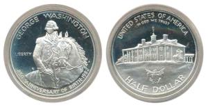 United States of America, 250th Birth Anniversary of Washington, Silver ½ Dollar, 1982, (K