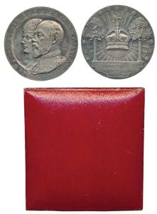Edward VII & Queen Alexandra, Silver Coronation Medal, 52.67g, 1902, conjoined busts of th