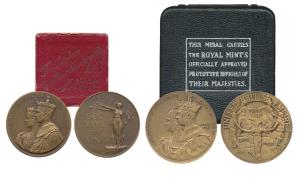 George VI and Queen Elizabeth Coronation Medal, Copper (2), 12th May 1937, rev. globe surm