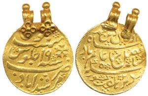 Gold Token, stylization that of a Murshidabad Gold ½ Mohur, 7.07g, initials FM of a jewele
