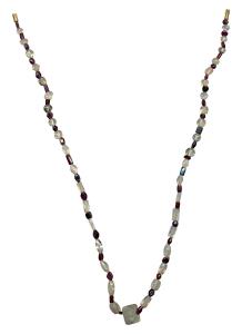 Ancient Beads, probably used for jewellery, a newly strung necklace made from beads of qua