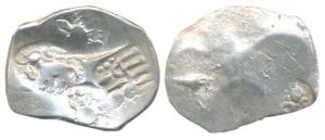 Punch-marked, Kalinga Janapada, Silver Karshapana, 3.4g, four major punches showing elepha