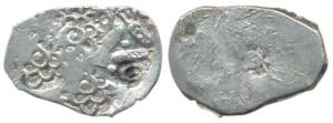 Punch-marked, Rath Hoard type, from Erikachha areas of Jhansi district (c. 400-300 BC), Si