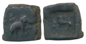Post-Mauryan, Taxila (local coinage) (c. 185-160 BC), Copper Karshapana, 12.1g, punch-mark