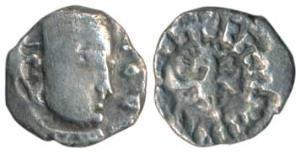 Maukharis, Ishanavarman, Silver Drachma, 1.51g, bust of the ruler to right, rev. legend ar