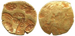 Kakatiyas of Warangal, Raja Gaya Kesari (11th century AD), Gold Pagoda, 3.55g, Dayagaja, K